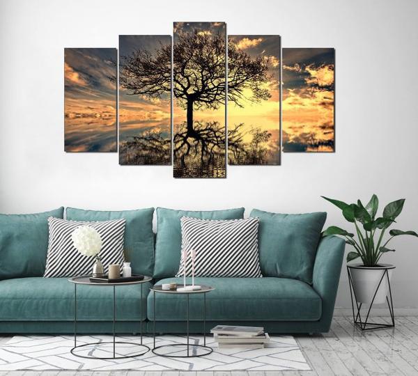 Quadros Decorativos Arvore da Vida para Sala 5 peças Imagem de Quadros Decorativos Arvore da Vida para Sala 5 peças