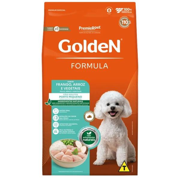 Ração Golden Fórmula Mini Bits Para Cães Adultos de Porte Pequeno Sabor Frango,