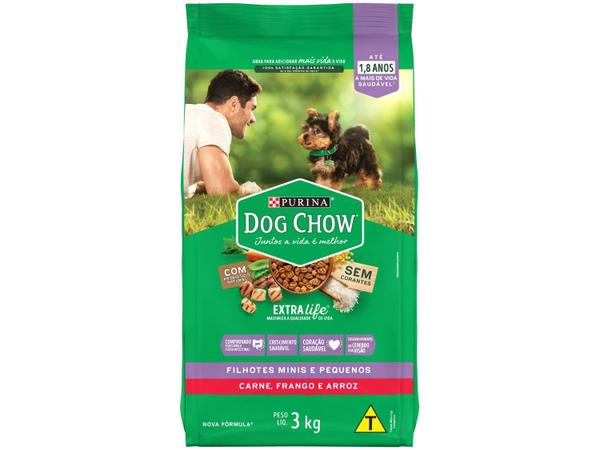 Ração Premium para Cachorro Dog Chow ExtraLife - Filhote Carne Frango e Arroz 3k