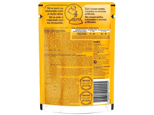Ração Úmida para Cachorro Adulto Sachê - Pedigree Carne ao Molho 100g Imagem de Ração Úmida para Cachorro Adulto Sachê