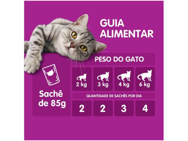Ração Úmida para Gato Adulto Sachê - Whiskas Frango ao Molho 85g Imagem de Ração Úmida para Gato Adulto Sachê