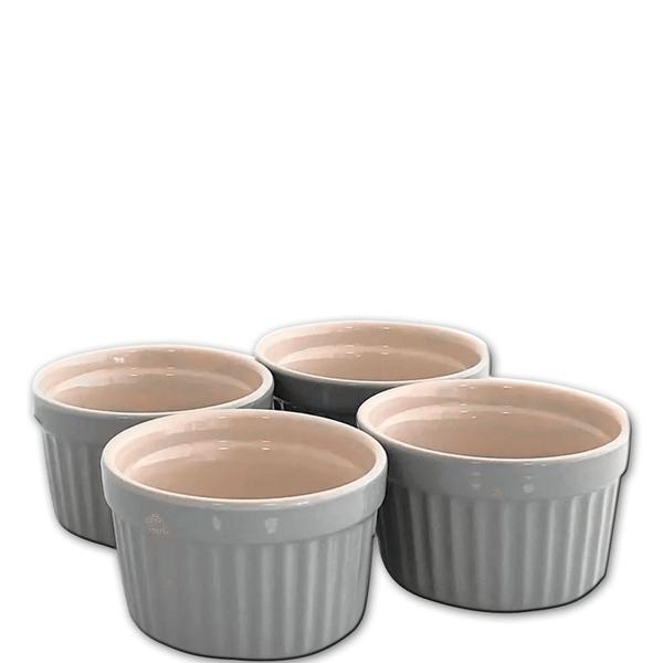Ramekin de Cerâmica Classic Jomafe Cinza 4PÇS 10CM Imagem de Ramekin de Cerâmica Classic Jomafe Cinza 4PÇS 10CM