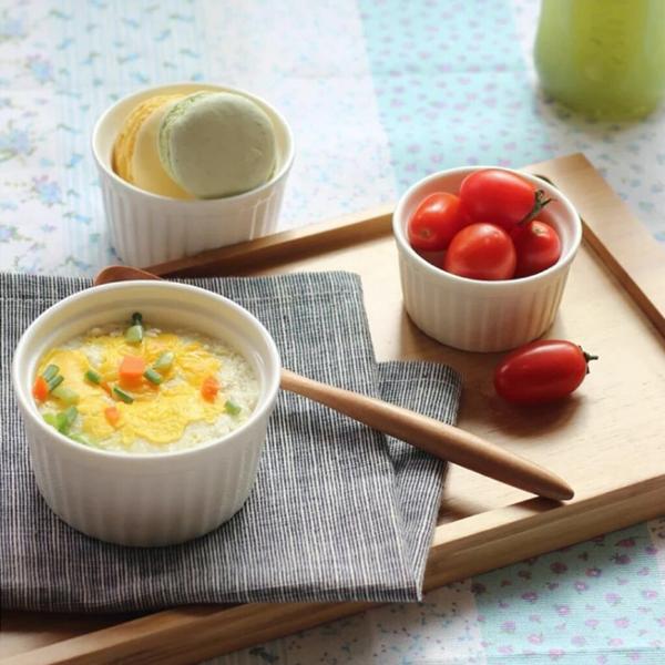 Ramekin Ramequim Gourmet 100ml Cerâmica Canelado - Caulim Imagem de Ramekin Ramequim Gourmet 100ml Cerâmica Canelado