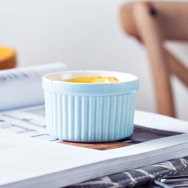 Ramekin Ramequim Gourmet 100ml Cerâmica Canelado - Caulim Imagem de Ramekin Ramequim Gourmet 100ml Cerâmica Canelado