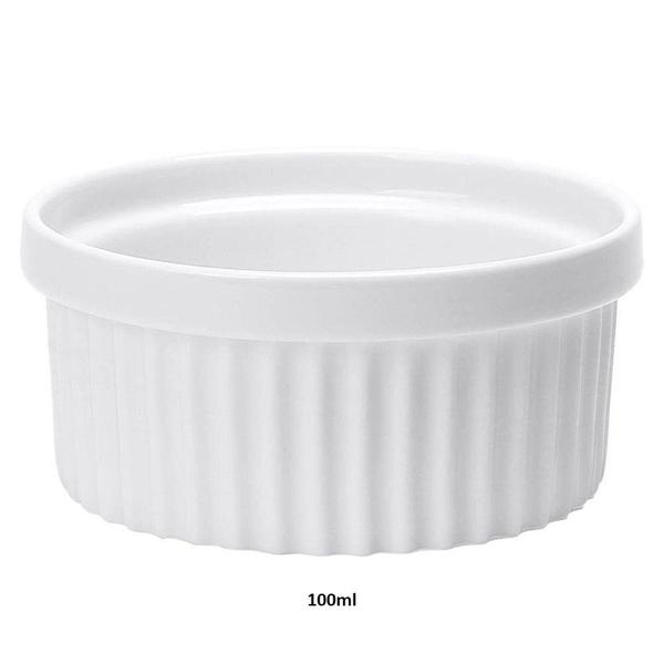 Ramequim Ceramica 100ml Branco - Rr Porcelanas Imagem de Ramequim Ceramica 100ml Branco