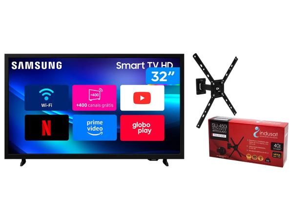 Smart TV 32” Samsung HD 32H5000F Tizen - 2 HDMI + Suporte para TV Biarticulável até 55”