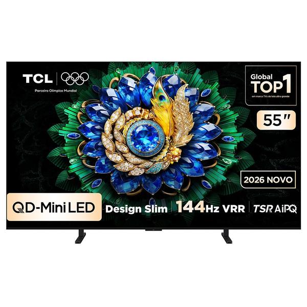 Smart TV TCL 55 Polegadas QLED Mini LED 4K A400M WiFi Bluetooth Google TV HDR10+ 144 Hz VRR 55A400M
