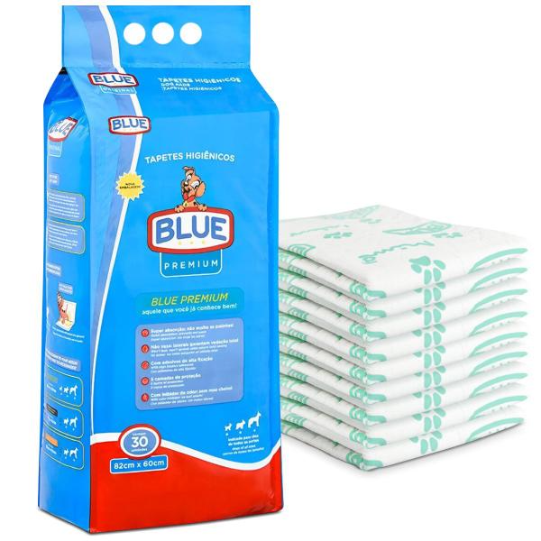 Tapete Higiênico para Cães Blue Premium 30 Unidades 82x60 cm Alta Absorção