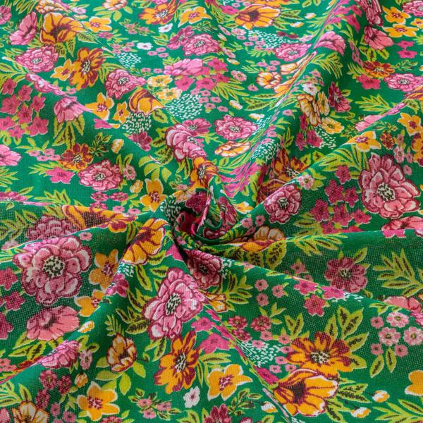 Tecido Chita Estampada Flores Coloridas 100 Algodao Verde Tecidos Magazine Luiza