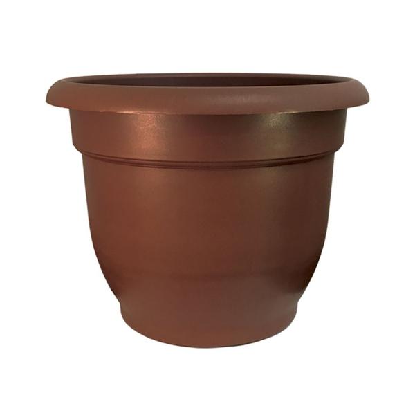 Vaso Grande Redondo Para Planta Ø28x21,5cm Preto Marrom Terra Cota Cerâmico