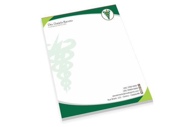 01 Bloco de Receituário Médico Personalizado - Papel Sulfite A4 90g - (com 100 folhas cada bloco) - Sulfite 90g Menor preço em 01 Bloco de Receituário Médico Personalizado - Papel Sulfite A4 90g - (com 100 folhas cada bloco) - Sulfite 90g