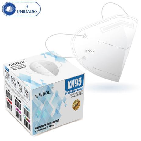 03 Máscaras KN95 Descartáveis Branca WWDoll com Filtro Clipe para Nariz 95% de Eficiência Menor preço em 03 Máscaras KN95 Descartáveis Branca WWDoll com Filtro Clipe para Nariz 95% de Eficiência