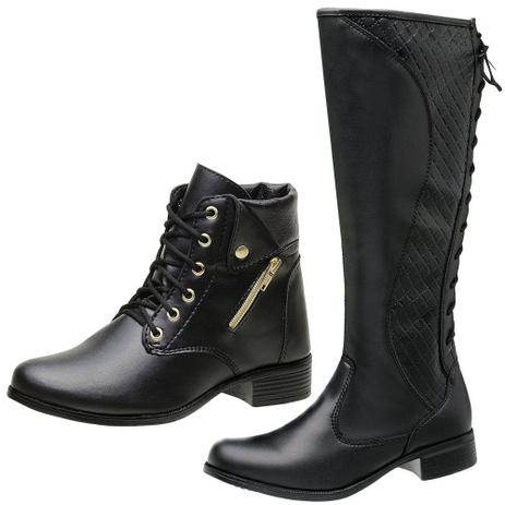 botas femininas cano curto preta