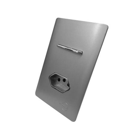 1 Interruptor Simples + Tomada Universal 2P+T 20A Com Placa 4x2 Aço - Novara Colors icn - Dicompel Menor preço em 1 Interruptor Simples + Tomada Universal 2P+T 20A Com Placa 4x2 Aço - Novara Colors icn - Dicompel