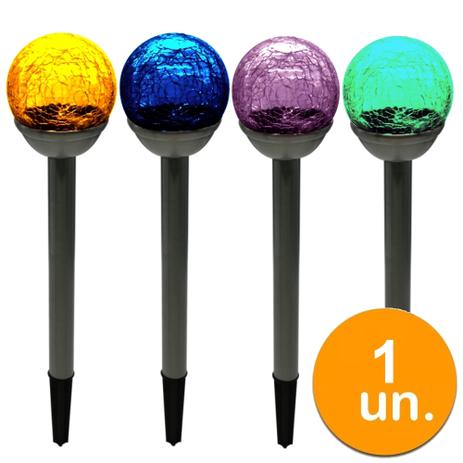 1 Luminária Solar jardim led colorido verde azul amarelo 10 cores balizador inox - Ecoforce é boa?