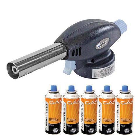 1 Maçarico Western 6019 + 5 carga Nautika 227g Menor preço em 1 Maçarico Western 6019 + 5 carga Nautika 227g