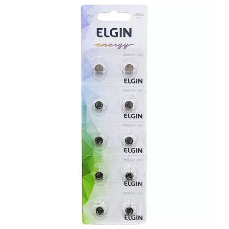 Menor preço em 10 Bateria Pilha Elgin Lr626 Ag4 377 1.5v Cartela Alcalina