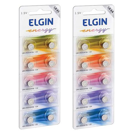 10 Baterias Alcalina Elgin Lr44 Lr1154 1.5v Ag13 + 10 Bateria Lr41 Menor preço em 10 Baterias Alcalina Elgin Lr44 Lr1154 1.5v Ag13 + 10 Bateria Lr41