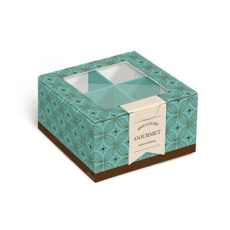 10 Caixas P/4 Brigadeiros Bombons Gourmet Turquesa - Cromus Menor preço em 10 Caixas P/4 Brigadeiros Bombons Gourmet Turquesa - Cromus