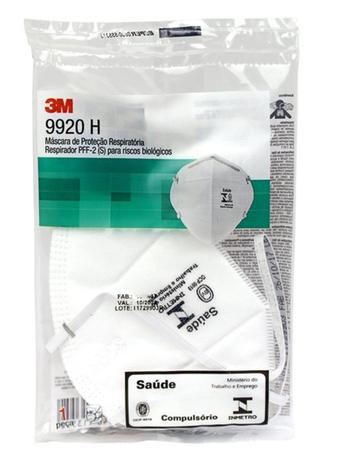 10 Máscaras de Proteção Respiratória Respirador PFF-2 (S) para Riscos Biológicos 3M - 9920H Menor preço em 10 Máscaras de Proteção Respiratória Respirador PFF-2 (S) para Riscos Biológicos 3M - 9920H