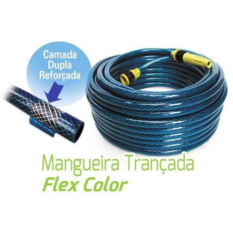 10 metros Mangueira Antitorção Jardim Super Resistente Trançada com Reforço Azul - Unifios Menor preço em 10 metros Mangueira Antitorção Jardim Super Resistente Trançada com Reforço Azul - Unifios
