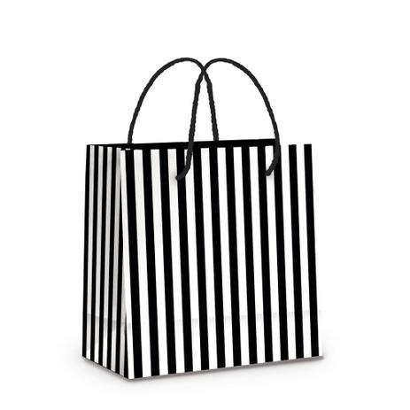 10 Mini Sacolas Para Presente Listras Preto E Branco Festas - Cromus Menor preço em 10 Mini Sacolas Para Presente Listras Preto E Branco Festas - Cromus