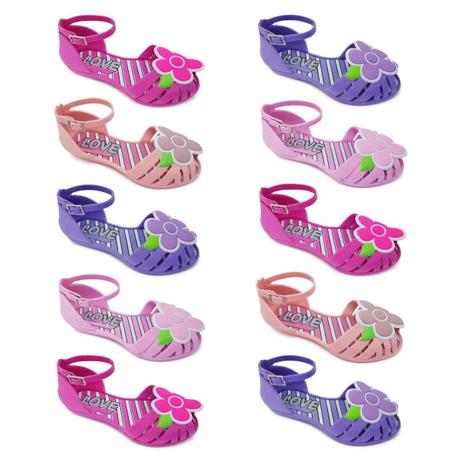 10 Pares Sapatilha Sandália Infantil Flores Love Atacado K77 - FABRICATA -  Sapatilha Infantil - Magazine Luiza