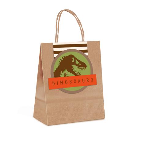 10 Sacolas Papel C/Fecho Dinossauros P/Presente P Dec.Festas - Cromus Menor preço em 10 Sacolas Papel C/Fecho Dinossauros P/Presente P Dec.Festas - Cromus
