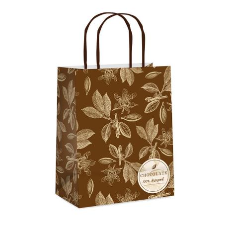 10 Sacolas Papel C/Fecho P/Presente Cacau P Festas Marrom - Cromus Menor preço em 10 Sacolas Papel C/Fecho P/Presente Cacau P Festas Marrom - Cromus