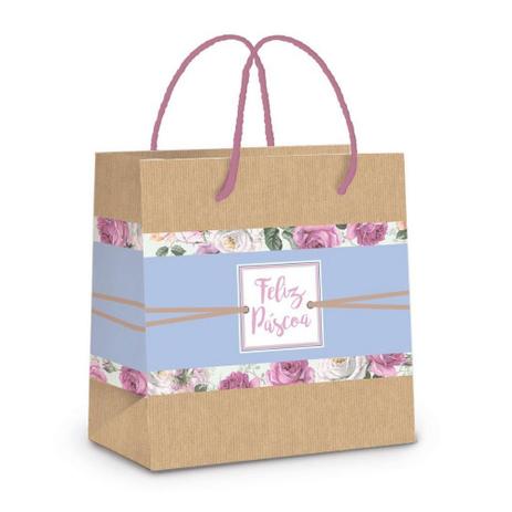 10 Sacolas Papel P/Presente Decorada P Decoração Festas Azul - Cromus pascoa Menor preço em 10 Sacolas Papel P/Presente Decorada P Decoração Festas Azul - Cromus pascoa