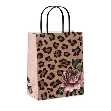 10 Sacolas Papel P/Presente Estampa Leopardo P 21,5X15X8Cm - Cromus Menor preço em 10 Sacolas Papel P/Presente Estampa Leopardo P 21,5X15X8Cm - Cromus