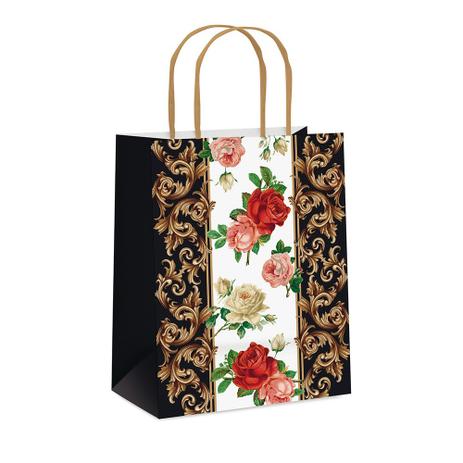 10 Sacolas Papel Presente 26X19,5X9,5Cm Floral Preto/Branco - Cromus Menor preço em 10 Sacolas Papel Presente 26X19,5X9,5Cm Floral Preto/Branco - Cromus