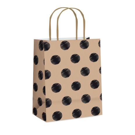 10 Sacolas Papel Presente 32X26,5X13Cm Bolinha Pardo/Preto - Cromus Menor preço em 10 Sacolas Papel Presente 32X26,5X13Cm Bolinha Pardo/Preto - Cromus