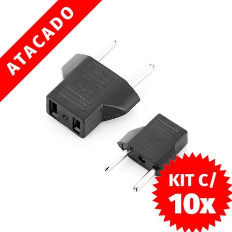 10 unidades de Adaptador AC Chato para pino Europeu bipolar - Dmix Menor preço em 10 unidades de Adaptador AC Chato para pino Europeu bipolar - Dmix