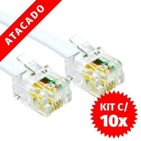 10 unidades de Cabo Para Telefone e Fax Rj11 x Rj11 7 Metros Branco - Dmix é boa?