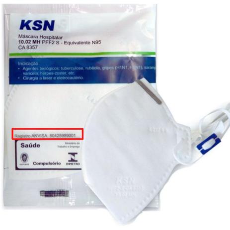 100 Máscaras Hospitalar KSN com registro Anvisa e selo Inmentro CA 8357 - 10.02MH - n95 - Ksn Brasil Menor preço em 100 Máscaras Hospitalar KSN com registro Anvisa e selo Inmentro CA 8357 - 10.02MH - n95 - Ksn Brasil