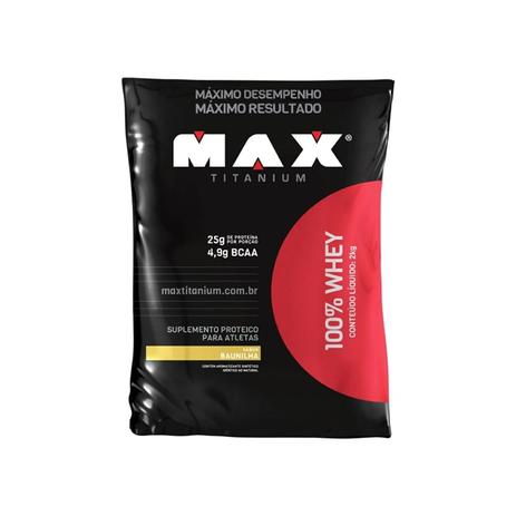 100 WHEY MAX TITANIUM 2kg - BAUNILHA Menor preço em 100 WHEY MAX TITANIUM 2kg - BAUNILHA