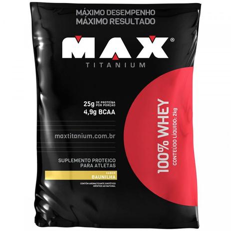 100 Whey Protein 2kg Max Titanium Menor preço em 100 Whey Protein 2kg Max Titanium