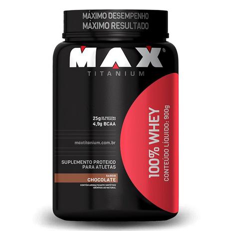 100 Whey Protein 900g Max Titanium Menor preço em 100 Whey Protein 900g Max Titanium