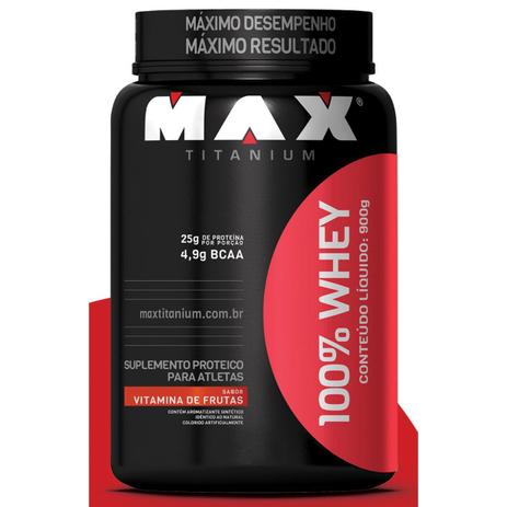 100 Whey Protein Max Titanium 900 g Menor preço em 100 Whey Protein Max Titanium 900 g