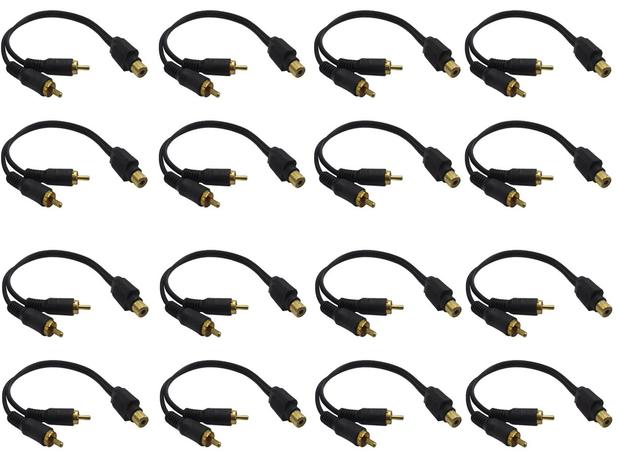 100pcs Cabo Som Y 2 Rca Macho 1 Rca Fêmea Dourado 20cm - Gc Menor preço em 100pcs Cabo Som Y 2 Rca Macho 1 Rca Fêmea Dourado 20cm - Gc