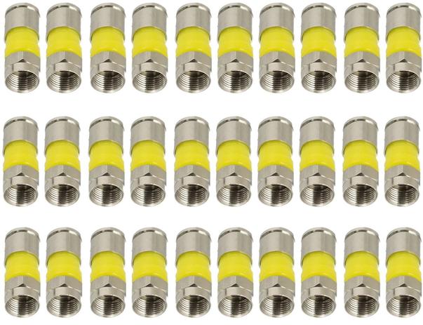100pcs Conector F Compressão Rg06 Para Cabo Coaxial - Gc Menor preço em 100pcs Conector F Compressão Rg06 Para Cabo Coaxial - Gc