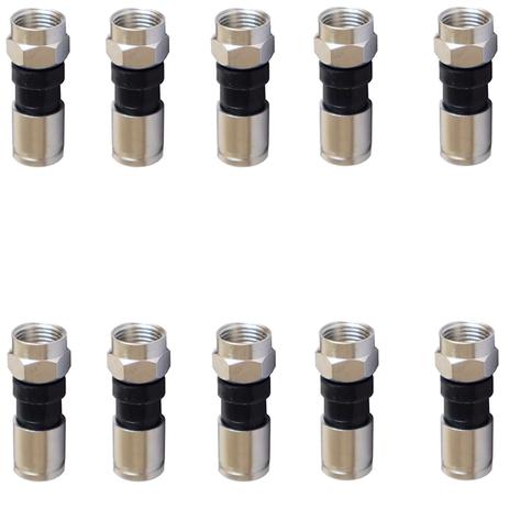 10pcs Conector F Compressão Rg59 Para Cabo Coaxial Comprido - Gc Menor preço em 10pcs Conector F Compressão Rg59 Para Cabo Coaxial Comprido - Gc