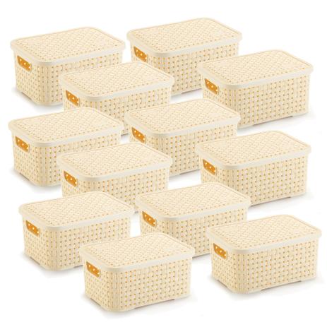 12 Caixas Organizadoras Rattan Pequena Cor Creme 20x25,5 cm - Nitron Menor preço em 12 Caixas Organizadoras Rattan Pequena Cor Creme 20x25,5 cm - Nitron