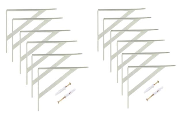 12 x Suporte para prateleira mão francesa leve 30cm branca - Hayner Menor preço em 12 x Suporte para prateleira mão francesa leve 30cm branca - Hayner