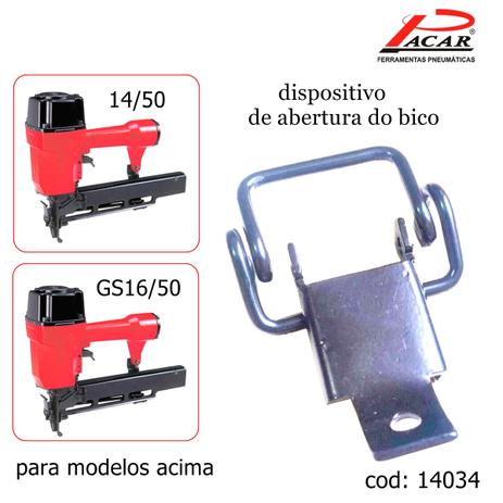 14034 Dispositivo de abertura do bico Pacar para grampeador 14/50 e GS16/50 Menor preço em 14034 Dispositivo de abertura do bico Pacar para grampeador 14/50 e GS16/50