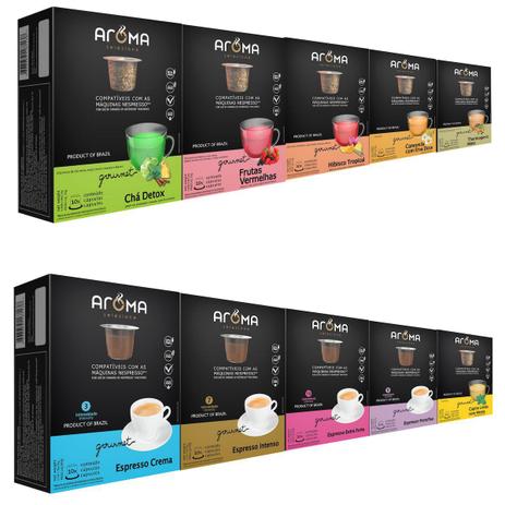 150 cápsulas para nespresso kit degustação café & chá - aroma selezione Menor preço em 150 cápsulas para nespresso kit degustação café & chá - aroma selezione
