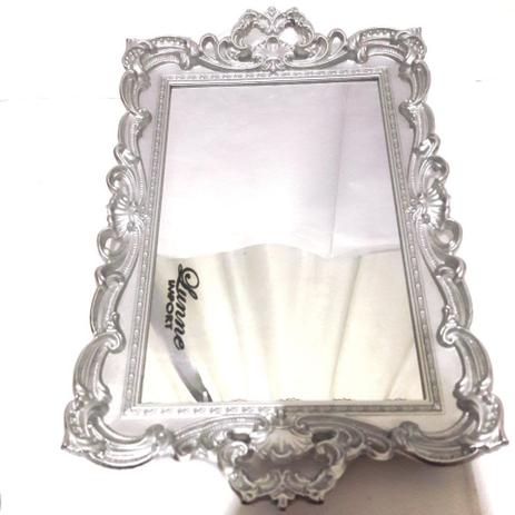 2 Bandejas Suporte Porta Doces Frutas Espelhada Prata - Festas decor Menor preço em 2 Bandejas Suporte Porta Doces Frutas Espelhada Prata - Festas decor