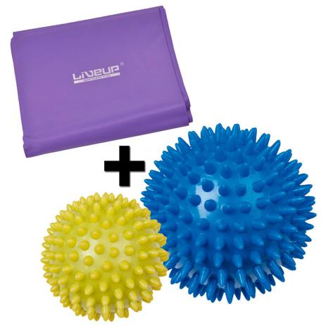 2 Bolas Massageadoras Relax Ball + Faixa Elastica Media Roxa Mor Menor preço em 2 Bolas Massageadoras Relax Ball + Faixa Elastica Media Roxa Mor