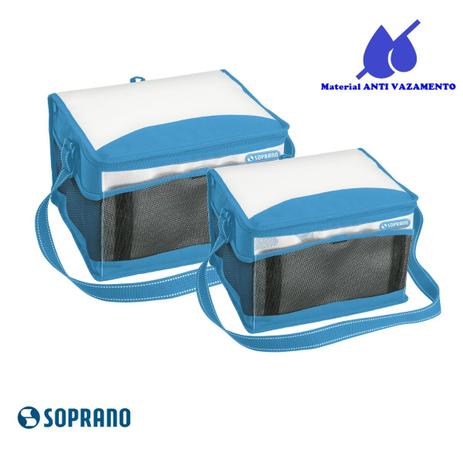 2 Bolsa Térmica 20 e 12 Litros Azul Soprano Menor preço em 2 Bolsa Térmica 20 e 12 Litros Azul Soprano